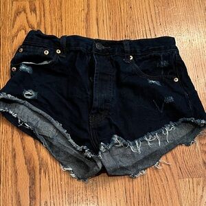 Dark blue  Distressed Denim Sexy Short Shorts Daisy dukes  size M